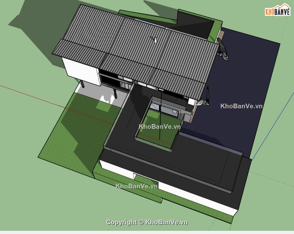 biệt thự hiện đại file su,dựng sketchup biệt thự,3d su nhà biệt thự