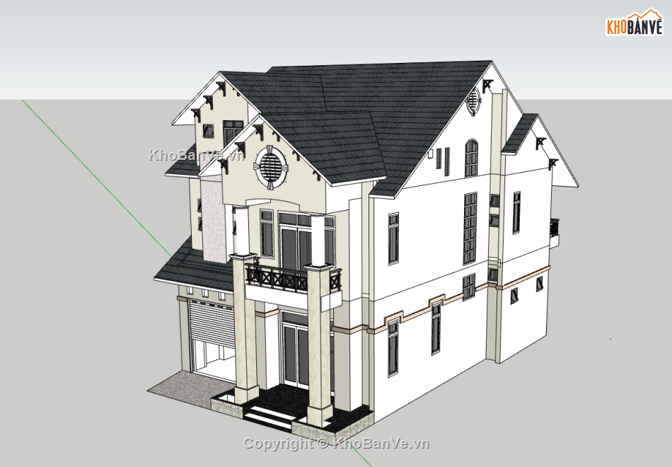 Biệt thự 2 tầng hiện đại,file su biệt thự 2 tầng,biệt thự 2 tầng sketchup,biệt thự 2 tầng