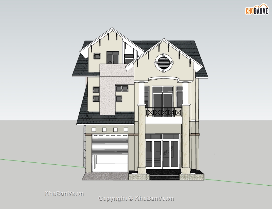 Biệt thự 2 tầng hiện đại,file su biệt thự 2 tầng,biệt thự 2 tầng sketchup,biệt thự 2 tầng