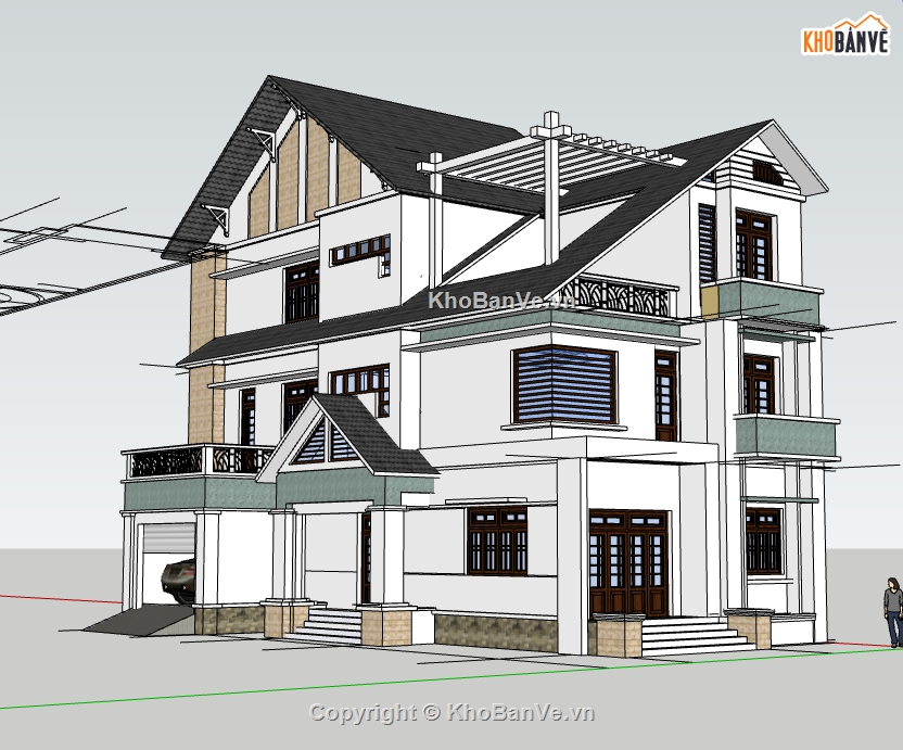 biệt thự 3 tầng,mẫu biệt thự,model su biệt thự