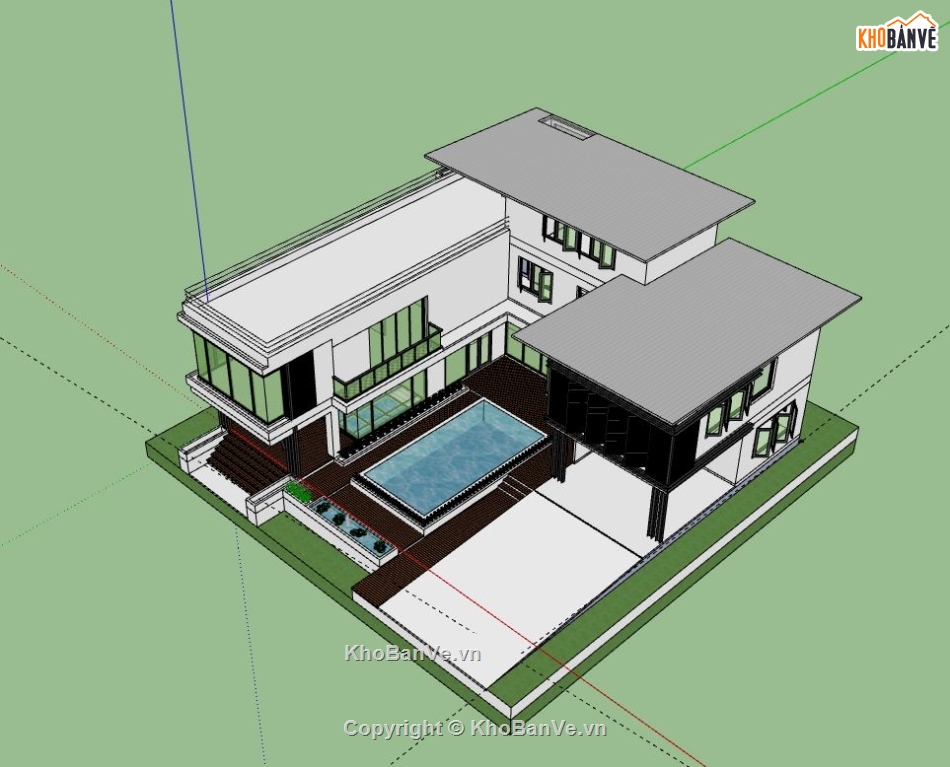 biệt thự,model biệt thự,biệt thự 3 tầng