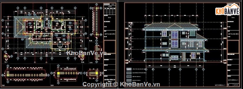 Biệt thự 3 tầng hiện đại,file cad biệt thự 3 tầng,biệt thự 3 tầng