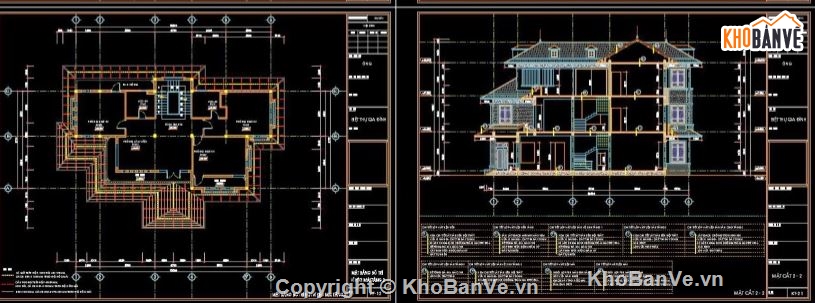 Biệt thự 3 tầng hiện đại,file cad biệt thự 3 tầng,biệt thự 3 tầng