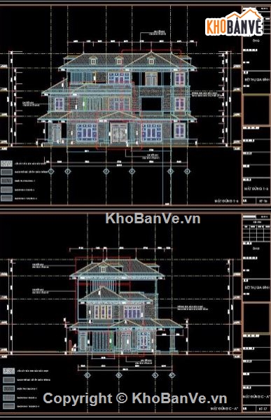 Biệt thự 3 tầng hiện đại,file cad biệt thự 3 tầng,biệt thự 3 tầng
