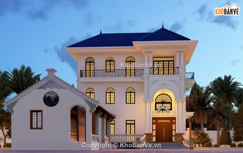mẫu nhà đẹp,biệt thự 3 tầng,file nhà 3 tầng,nhà biệt thự