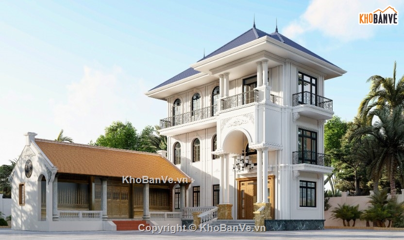 mẫu nhà đẹp,biệt thự 3 tầng,file nhà 3 tầng,nhà biệt thự