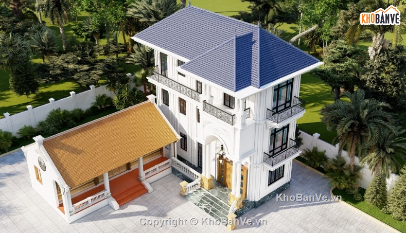 mẫu nhà đẹp,biệt thự 3 tầng,file nhà 3 tầng,nhà biệt thự