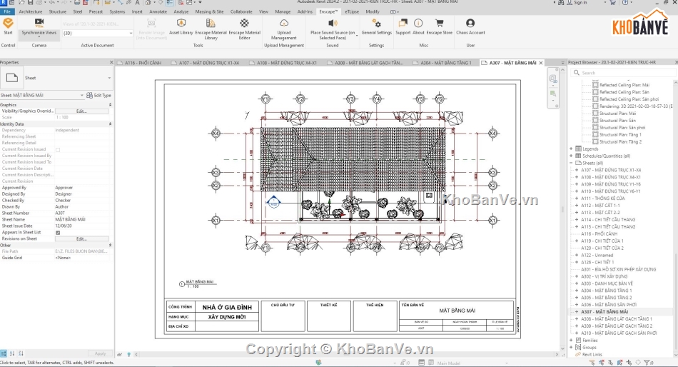 Biệt thự 3 tầng,Biệt thự 3 tầng đẹp,Biệt thự sân vườn 3 tầng,revit biệt thự