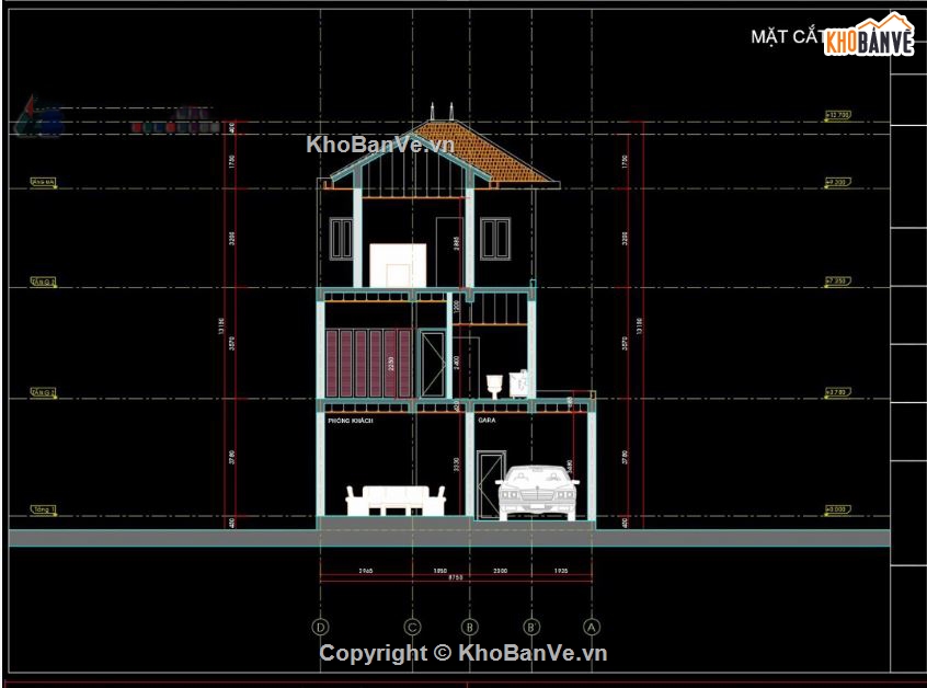 Biệt thự,file cad biệt thự 3 tầng,mẫu biệt thự 3 tầng