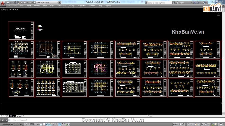 Biệt thự,file cad biệt thự 3 tầng,biệt thự 3 tầng