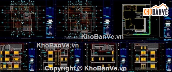 Biệt thự 3 tầng,cad biệt thự 3 tầng,biệt thự 2 tầng cad,file cad biệt thự 3 tầng