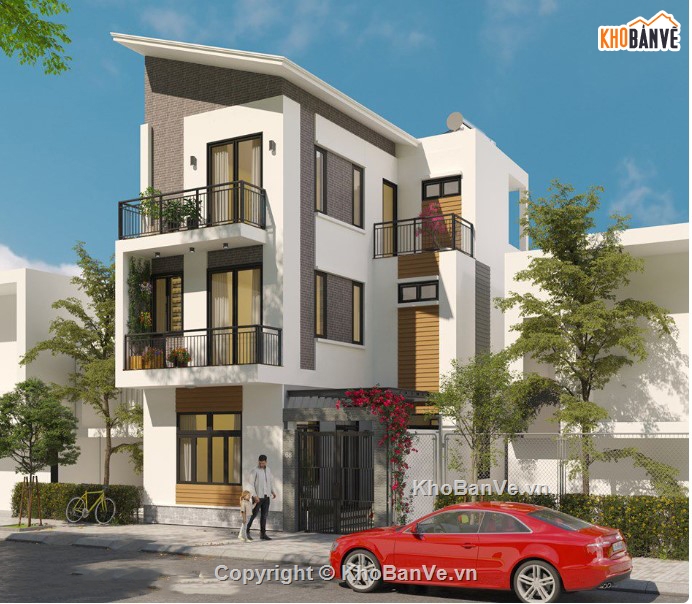 mẫu biệt thự,mẫu biệt thự 3 tầng,mẫu 3 tầng đẹp