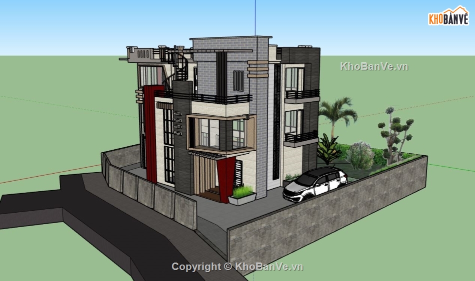 su biệt thự đẹp,model su biệt thự,model biệt thự sketchup