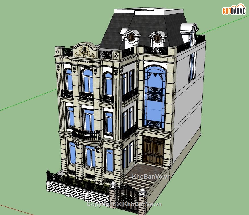 file su biệt thự,sketchup biệt thự,model su biệt thự