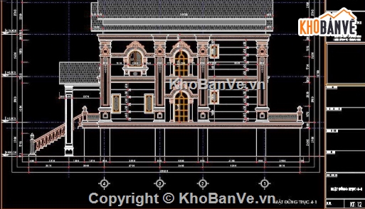 biệt thự 3 tầng,cad biệt thự 3 tầng,file cad biệt thự 3 tầng