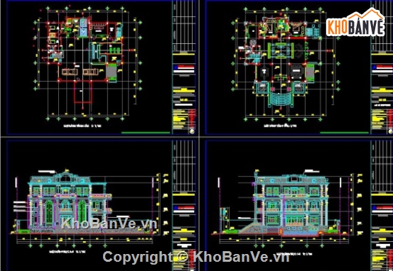 biệt thự 4 tầng,cad biệt thự 4 tầng,file cad biệt thự 4 tầng,biệt thự 4 tầng cad