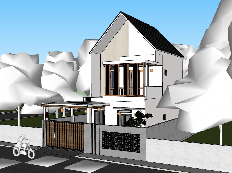 biệt thự file su,biệt thự  2 tầng su,sketchup biệt thự