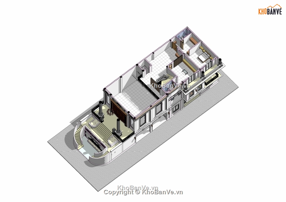 Biệt thự cổ điển,Revit 2020,bản vẽ biệt thự,revit biệt thự