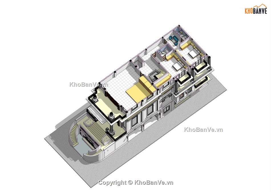 Biệt thự cổ điển,Revit 2020,bản vẽ biệt thự,revit biệt thự