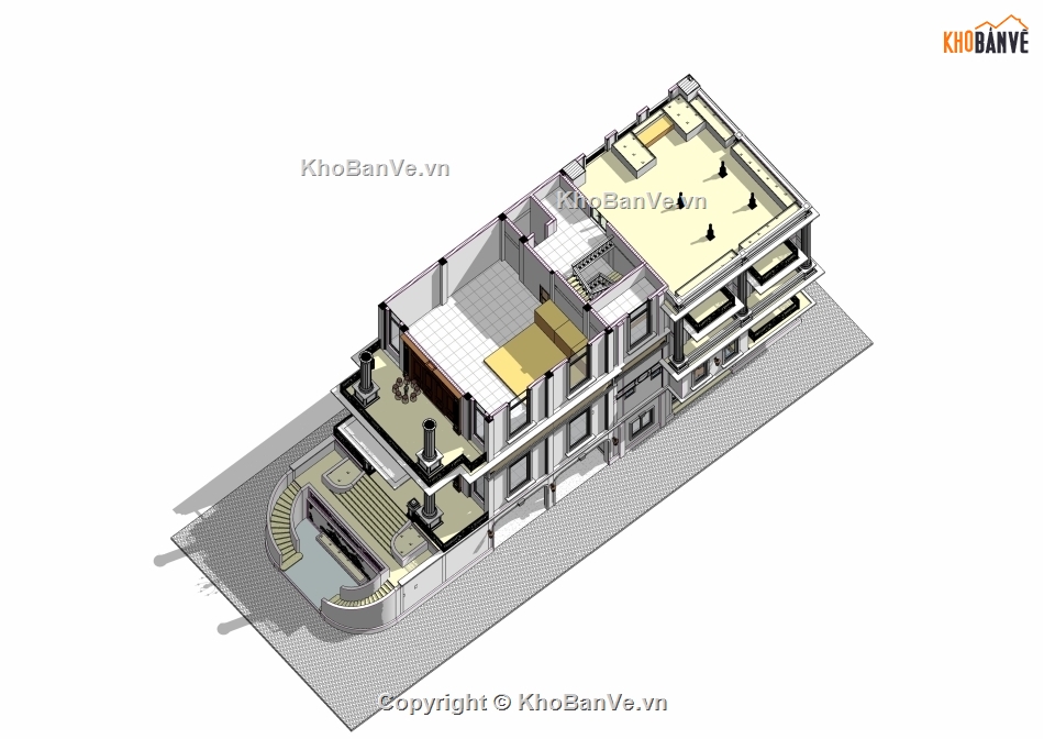 Biệt thự cổ điển,Revit 2020,bản vẽ biệt thự,revit biệt thự