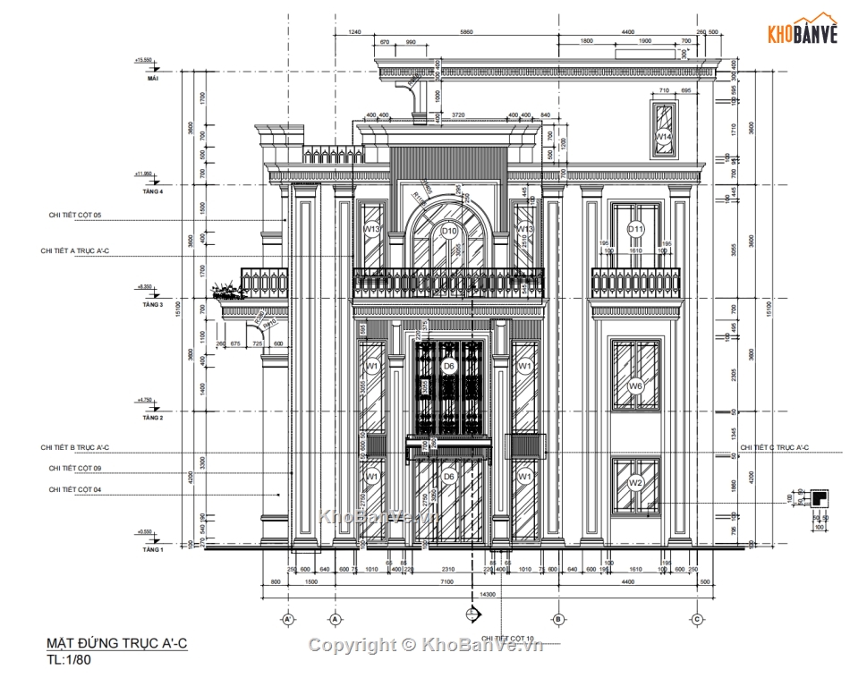 Villa,Biệt thự,Biệt thự 3 tầng 13x15m,Biệt thự 4 tầng