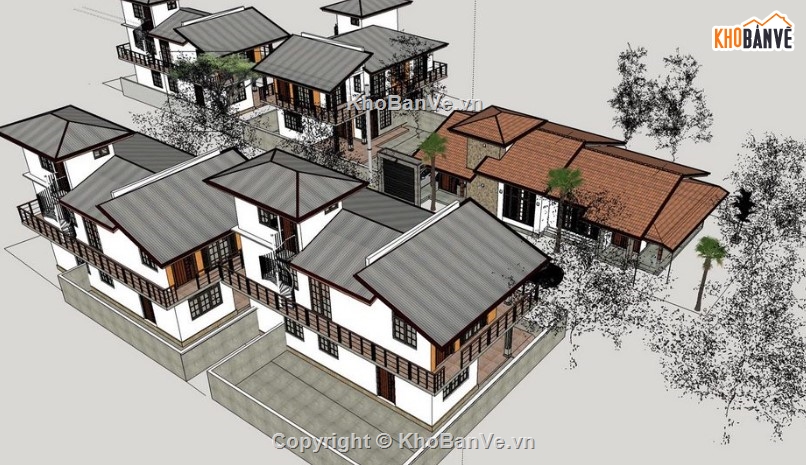 mẫu biệt thự sketchup,sketchup biệt thự,mẫu biệt thự