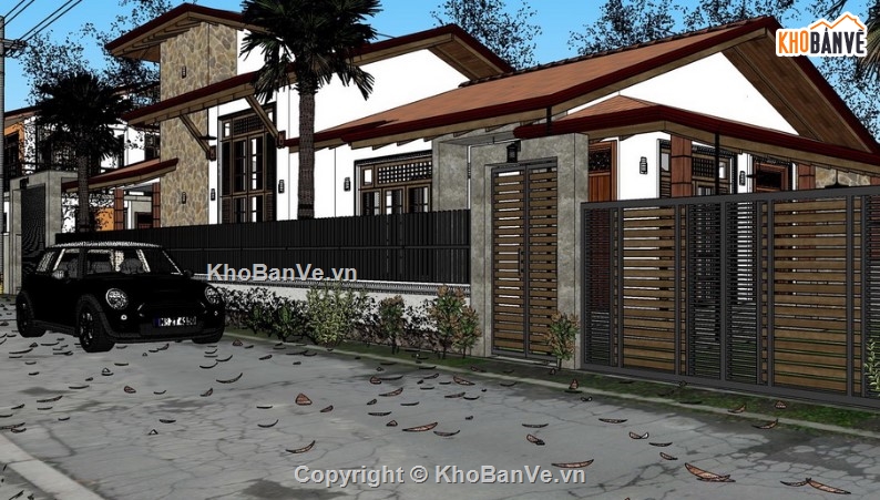 mẫu biệt thự sketchup,sketchup biệt thự,mẫu biệt thự