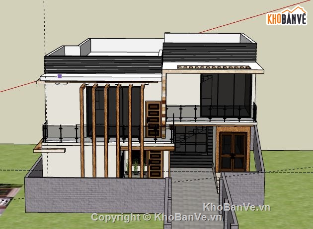 Biệt thự 2 tầng,file su biệt thự 2 tầng,sketchup biệt thự 2 tầng,file sketchup biệt thự 2 tầng