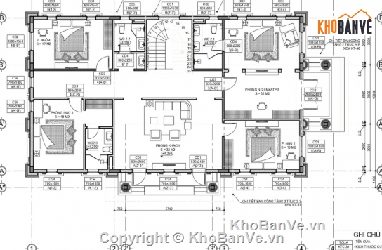 biệt thự 2 tầng,file cad biệt thự 2 tầng,biệt thự 2 tầng tân cổ điển