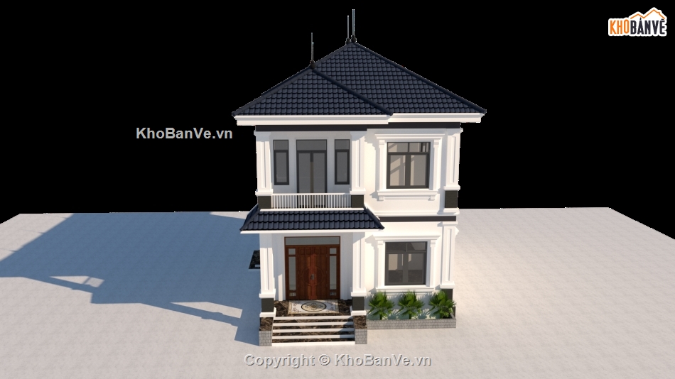 Biệt thự,Biệt thự 2 tầng,nhà biệt thự mái nhật,bản vẽ biệt thự 2 tầng