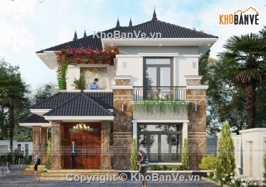 biệt thự 2 tầng,cad biệt thự 2 tầng,biệt thự 2 tầng file cad