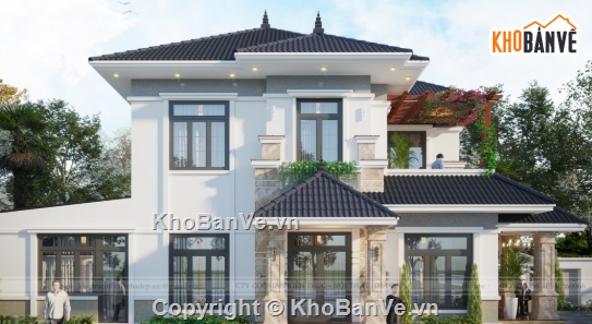 biệt thự 2 tầng,cad biệt thự 2 tầng,biệt thự 2 tầng file cad