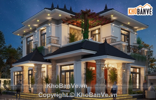 biệt thự 2 tầng,cad biệt thự 2 tầng,biệt thự 2 tầng file cad