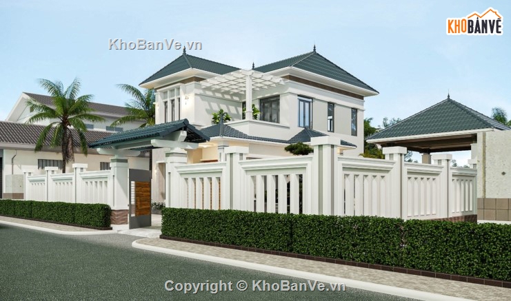 biệt thự 2 tầng,biệt thự hiện đại,mẫu biệt thự