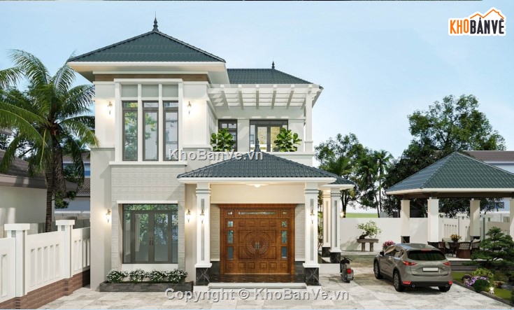 biệt thự 2 tầng,biệt thự hiện đại,mẫu biệt thự