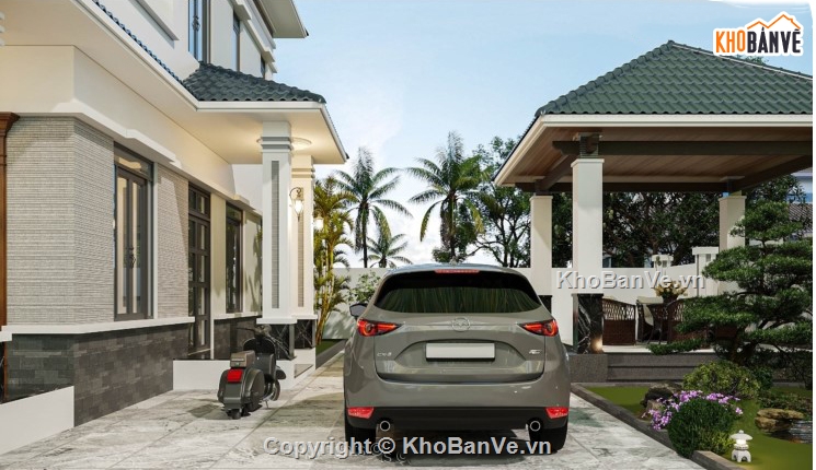 biệt thự 2 tầng,biệt thự hiện đại,mẫu biệt thự
