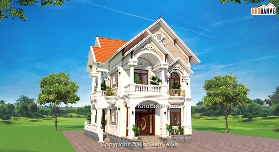 Biệt thự,Biệt thự 2 tầng,biệt thự 8x14m