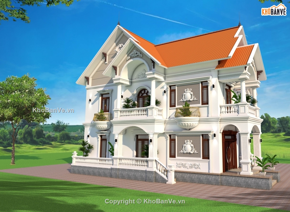 Biệt thự,Biệt thự 2 tầng,biệt thự 8x14m