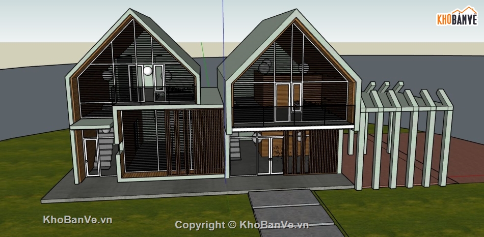 su biệt thự đẹp,file su biệt thự,sketchup biệt thự nghỉ dưỡng