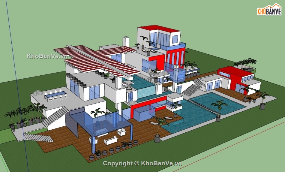 biệt thự  su,su biệt thự đẹp,sketchup biệt thự