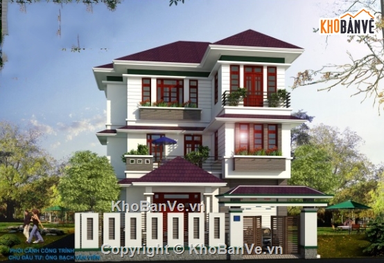 biệt thự 3 tầng,Biệt thự 3 tầng hiện đại,cad biệt thự 3 tầng