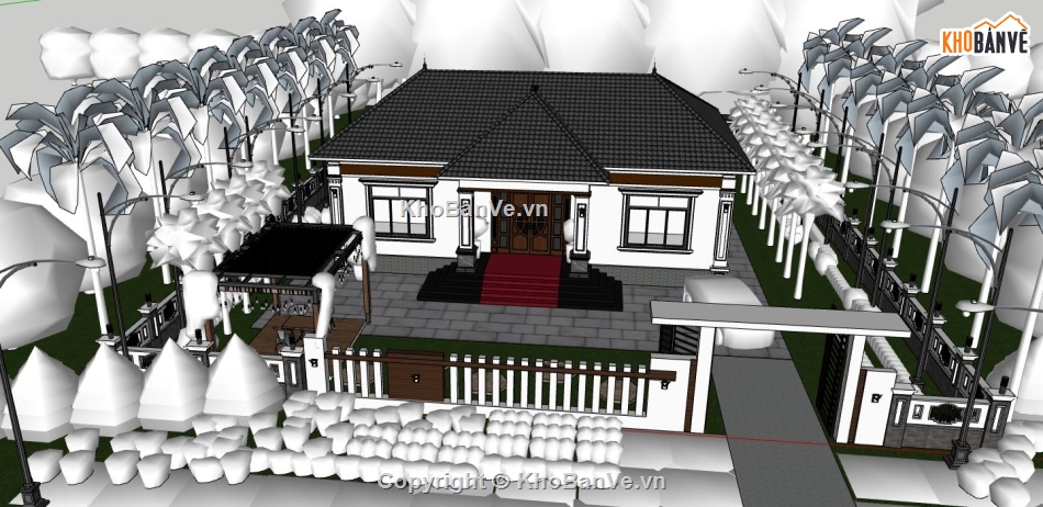 Mẫu biệt thự đẹp,sketchup biệt thự,biệt thự sketchup