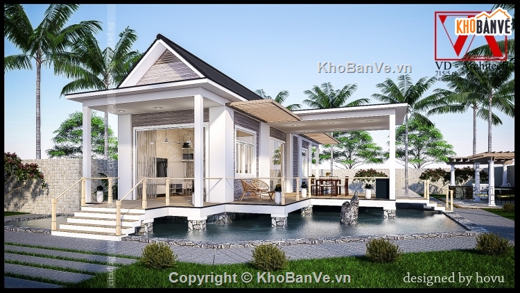 biệt thự vườn,Sketchup nhà vườn,Sketchup,Biệt thự,file Sketchup Biệt thự