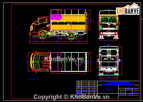 mẫu thiết kế xe tải,bản vẽ thiết kế xe tải,mẫu xe Thaco Kia K200 MBBN,file cad thiết kế xe