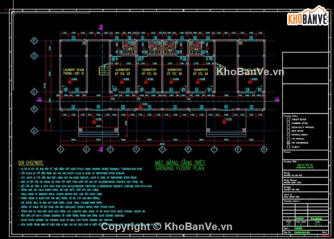 bản vẽ ký túc xá,nhà ký túc xá 2 tầng,ký túc xá 2 tầng