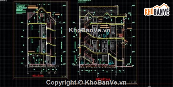 nhà phố 3 tầng,cad nhà phố 3 tầng,file cad nhà phố 3 tầng,file autocad nhà phố 3 tầng