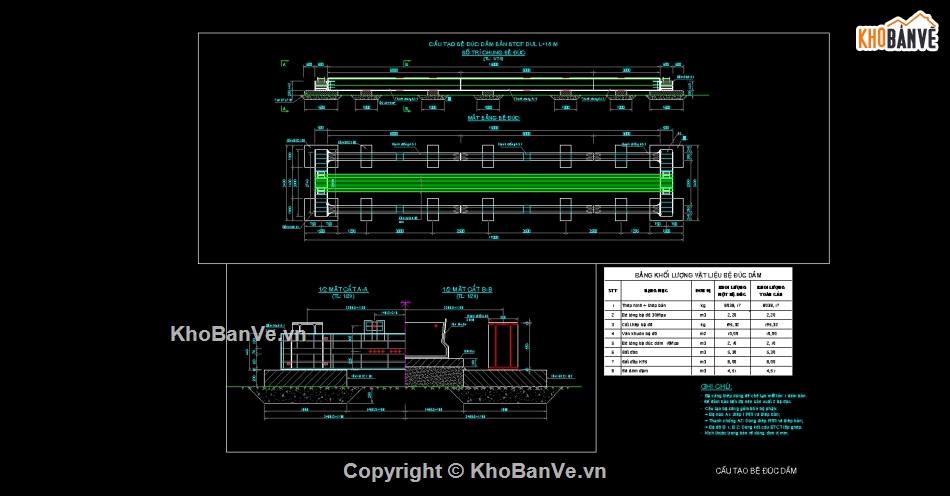 dầm giản đơn,dầm bản 15m,Cầu