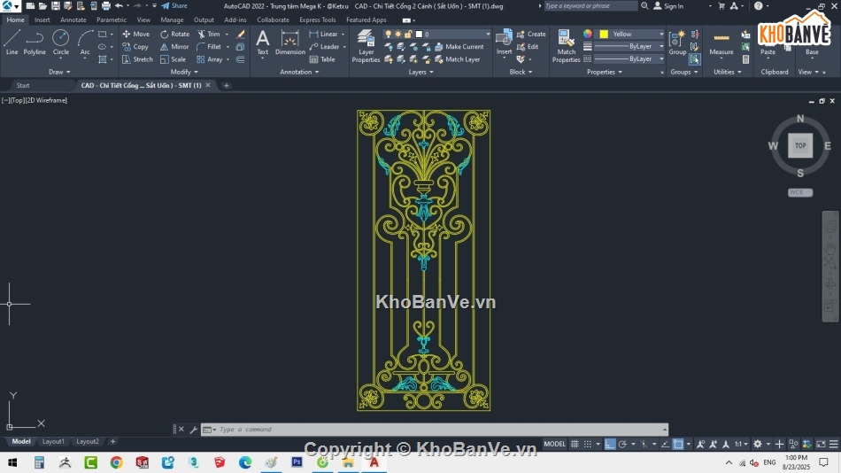 Cổng Sắt Cổ Điển,Cổng 2 cánh,Cổng sắt mỹ thuật