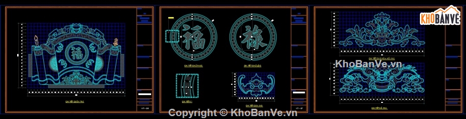 đình chùa,cuốn thư,bình phong,cột trụ