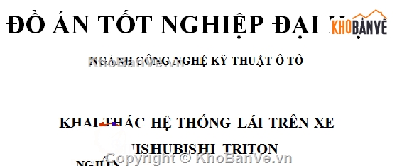 Đồ án hệ thống lái,hệ thống lái xe,hệ thống lái trên xe mitsubishi triton